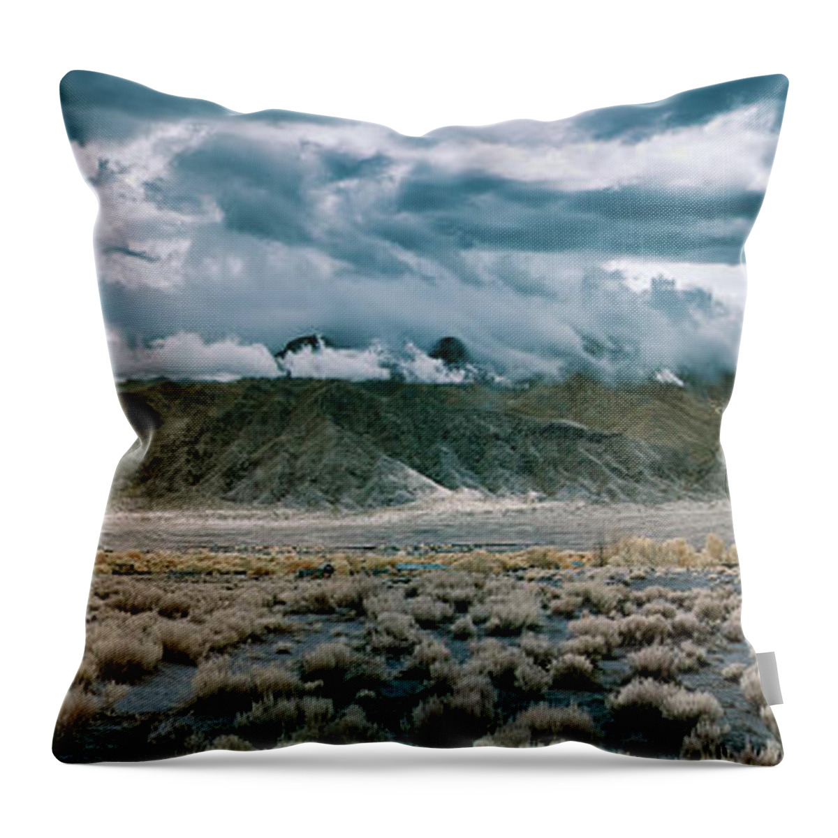 New Mexico Throw Pillow featuring the photograph Clouds Over the Sandia Mountains by Michael McKenney