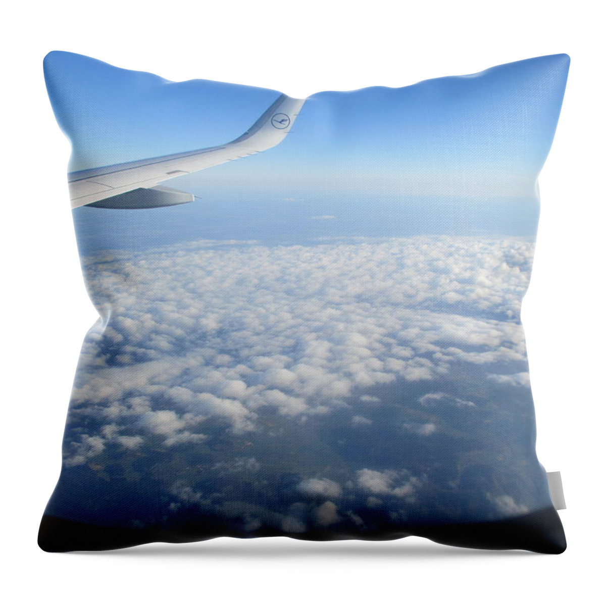 Airplane Throw Pillow featuring the photograph Clouds seen from the airplane by Anamarija Marinovic