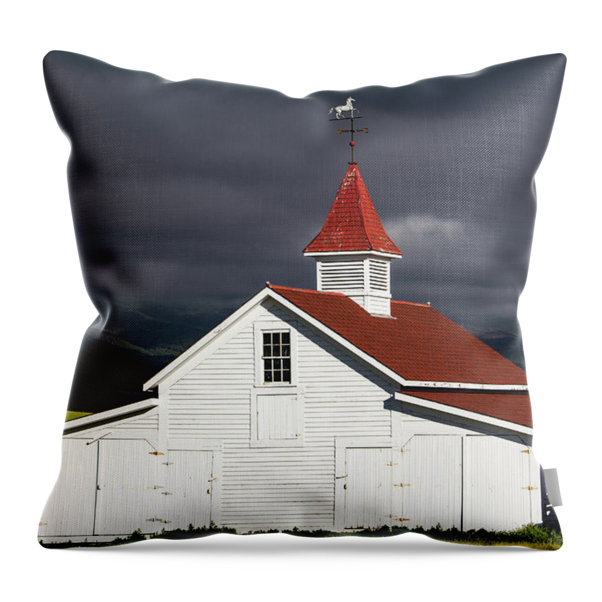 Ranch Throw Pillow featuring the photograph cloudy Beckwith by Jennifer Myers