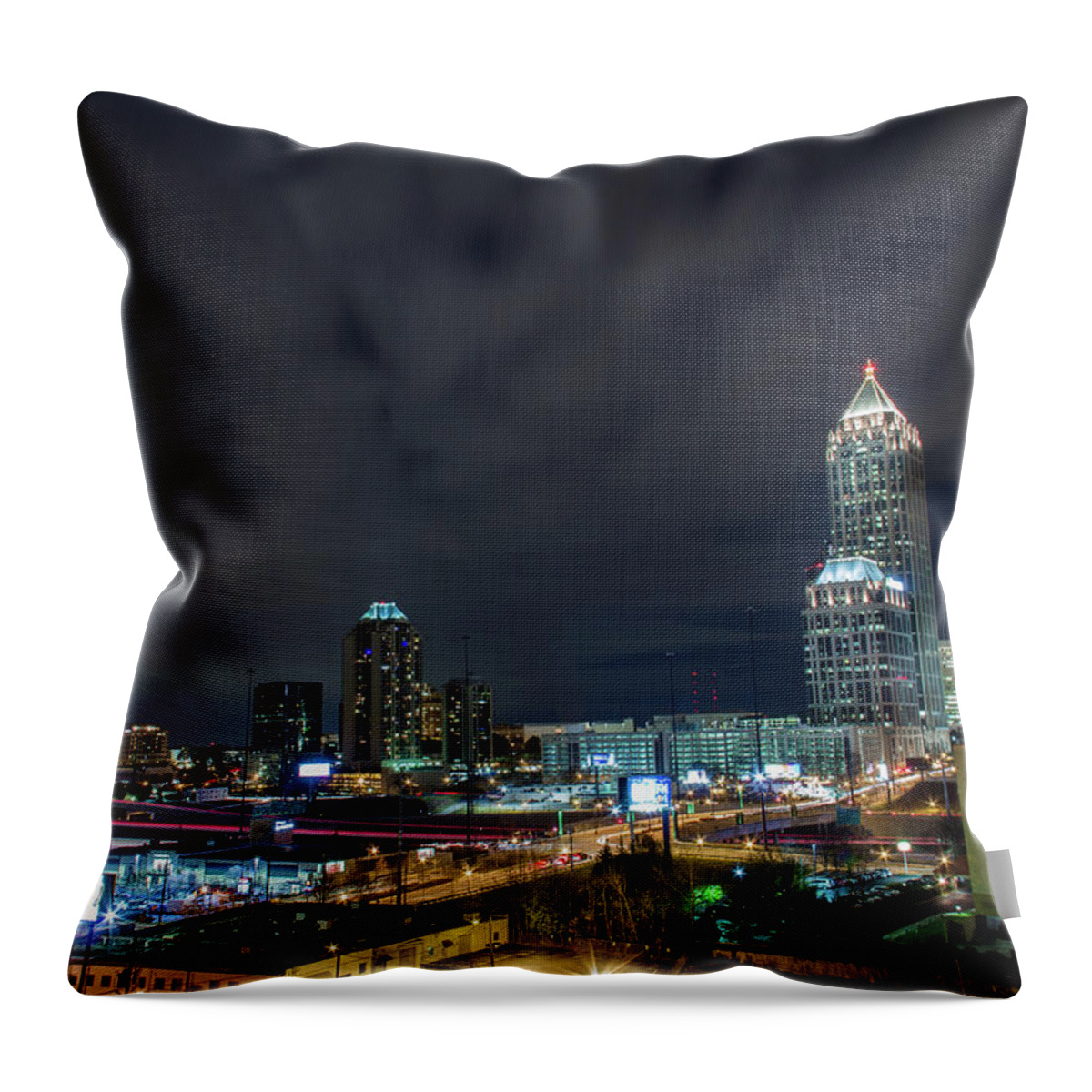 City Throw Pillow featuring the photograph Cloudy City by Kenny Thomas