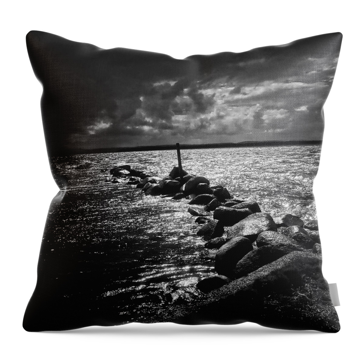 Landscape Throw Pillow featuring the photograph Cloudy Sunlight by Michael Blaine