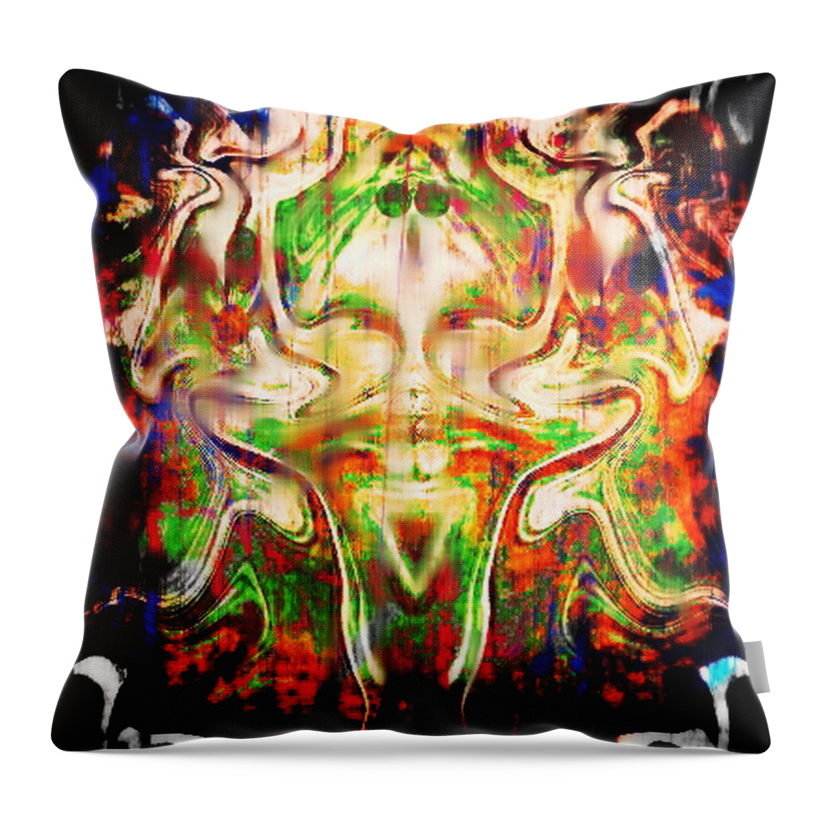 Faces Throw Pillow featuring the digital art Clover Spell by Rindi Rehs