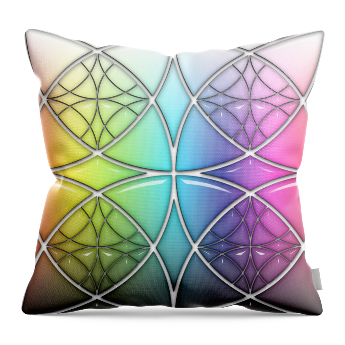 Clover Throw Pillow featuring the digital art Clover Star Soft Rainbow Drop by DiDesigns Graphics