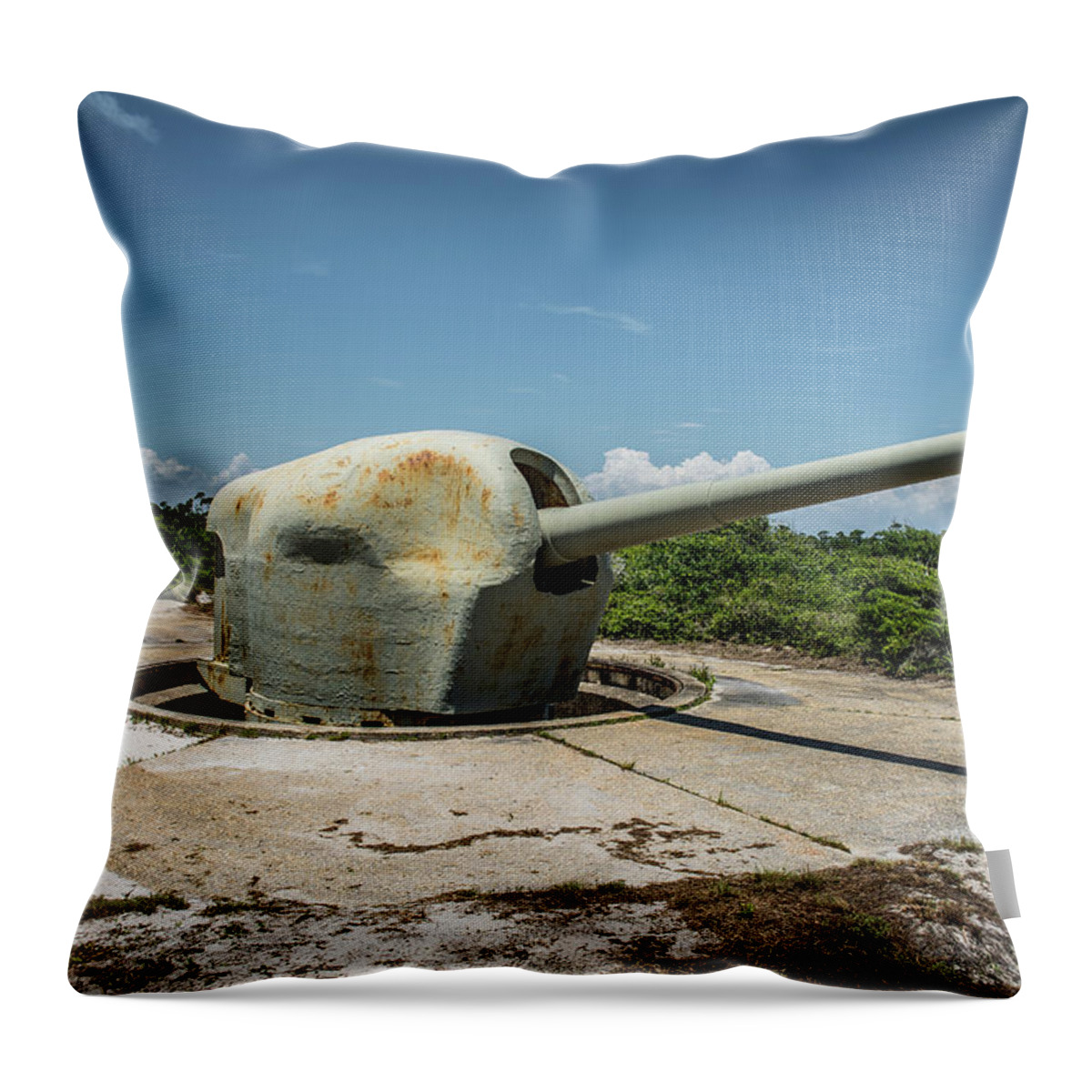 Fort Pickens Florida Throw Pillow featuring the photograph Coastal Artillery by Paul Freidlund