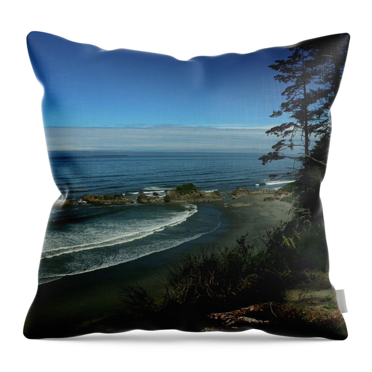  Beach Throw Pillow featuring the photograph Coastal Cliff by Christiane Schulze Art And Photography