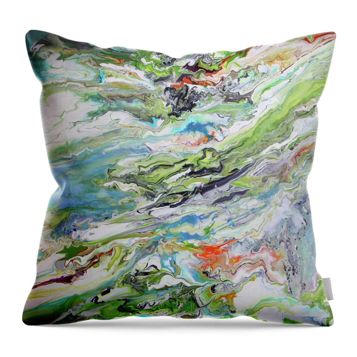Abstract Throw Pillow featuring the painting Coastal Impressions by Madeleine Arnett