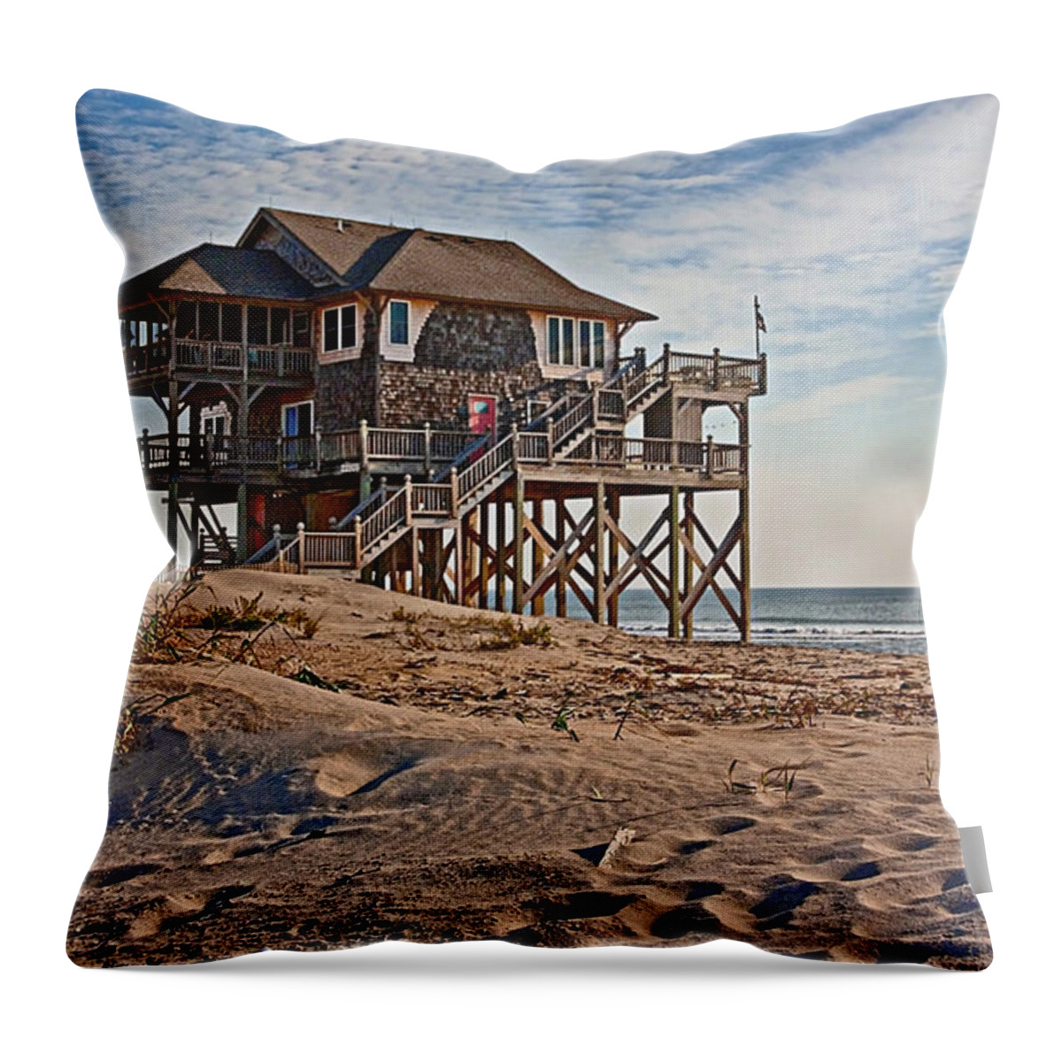 Photography By Suzanne Stout Throw Pillow featuring the photograph Coastal Solitude by Suzanne Stout