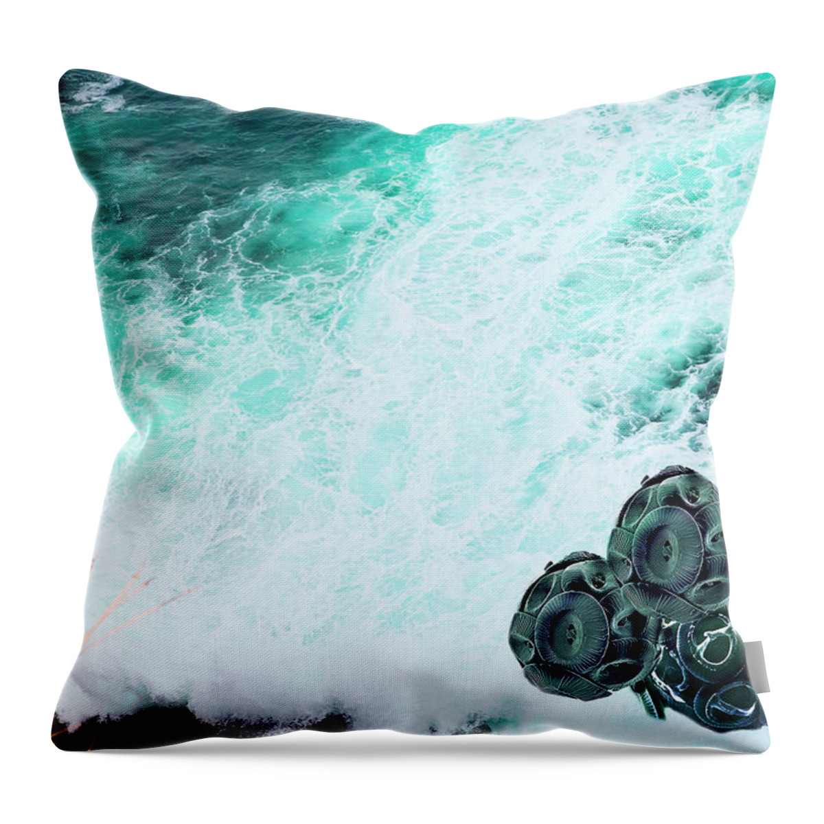 Ocean Throw Pillow featuring the photograph Coccolithophores by Miroslava Jurcik