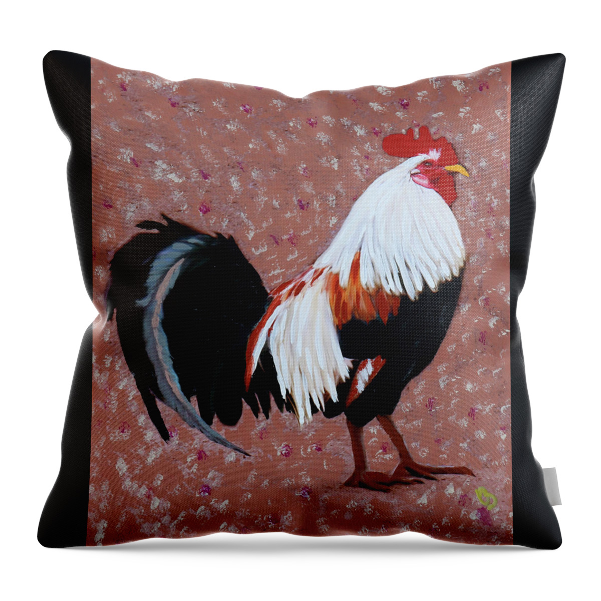 Rooster Throw Pillow featuring the painting Cock a Doodle Doo by Deborah Boyd