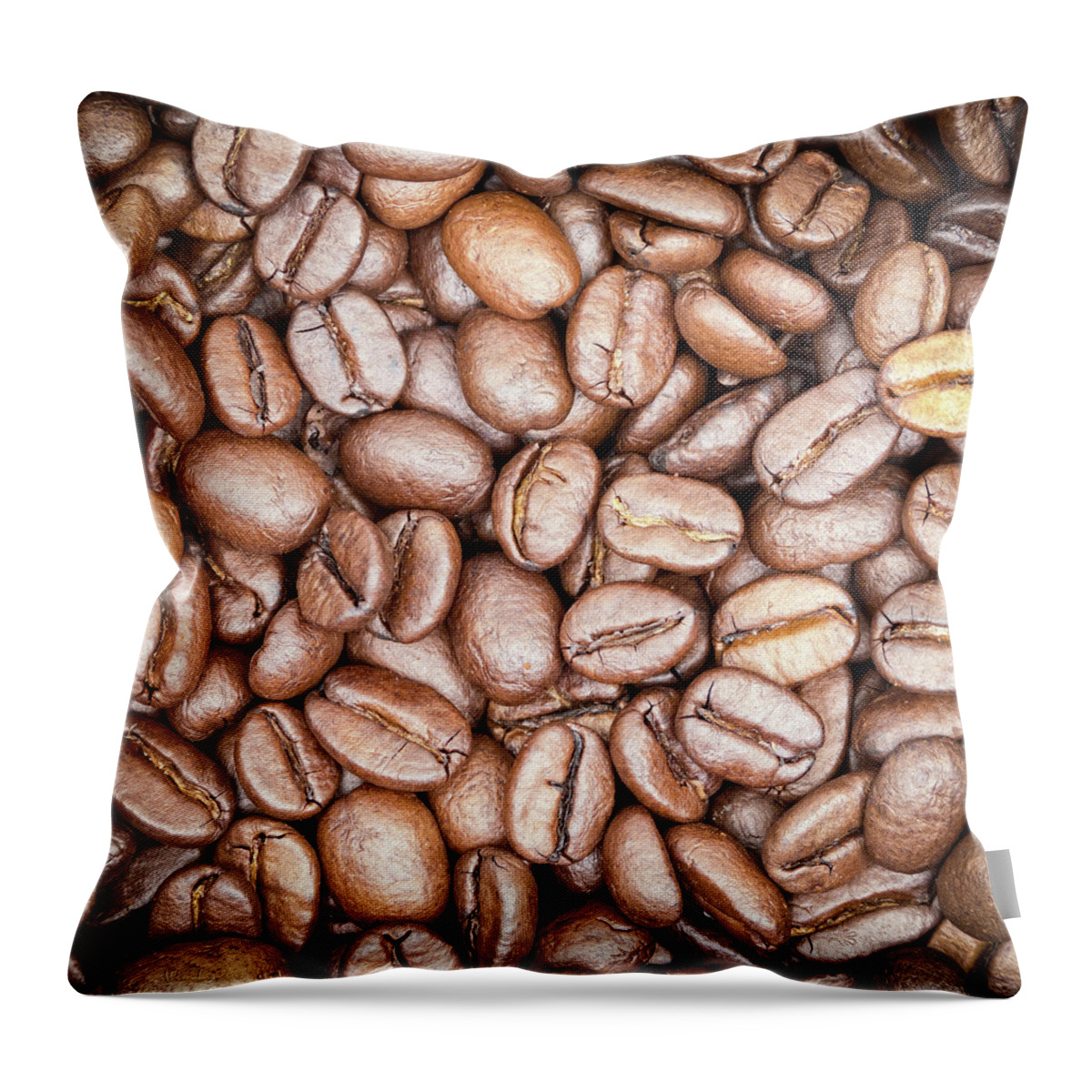 Coffee Beans Throw Pillow featuring the photograph Coffee Beans by Wim Lanclus