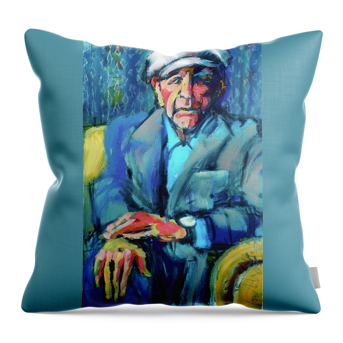 Paintings Throw Pillow featuring the painting Cohen by Les Leffingwell