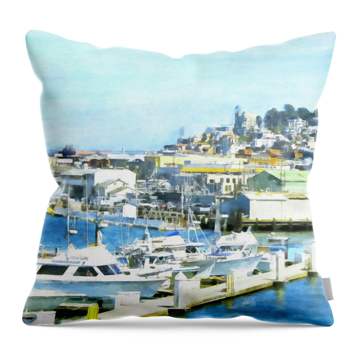 San Francisco Throw Pillow featuring the digital art Coit Tower by Michael Cleere