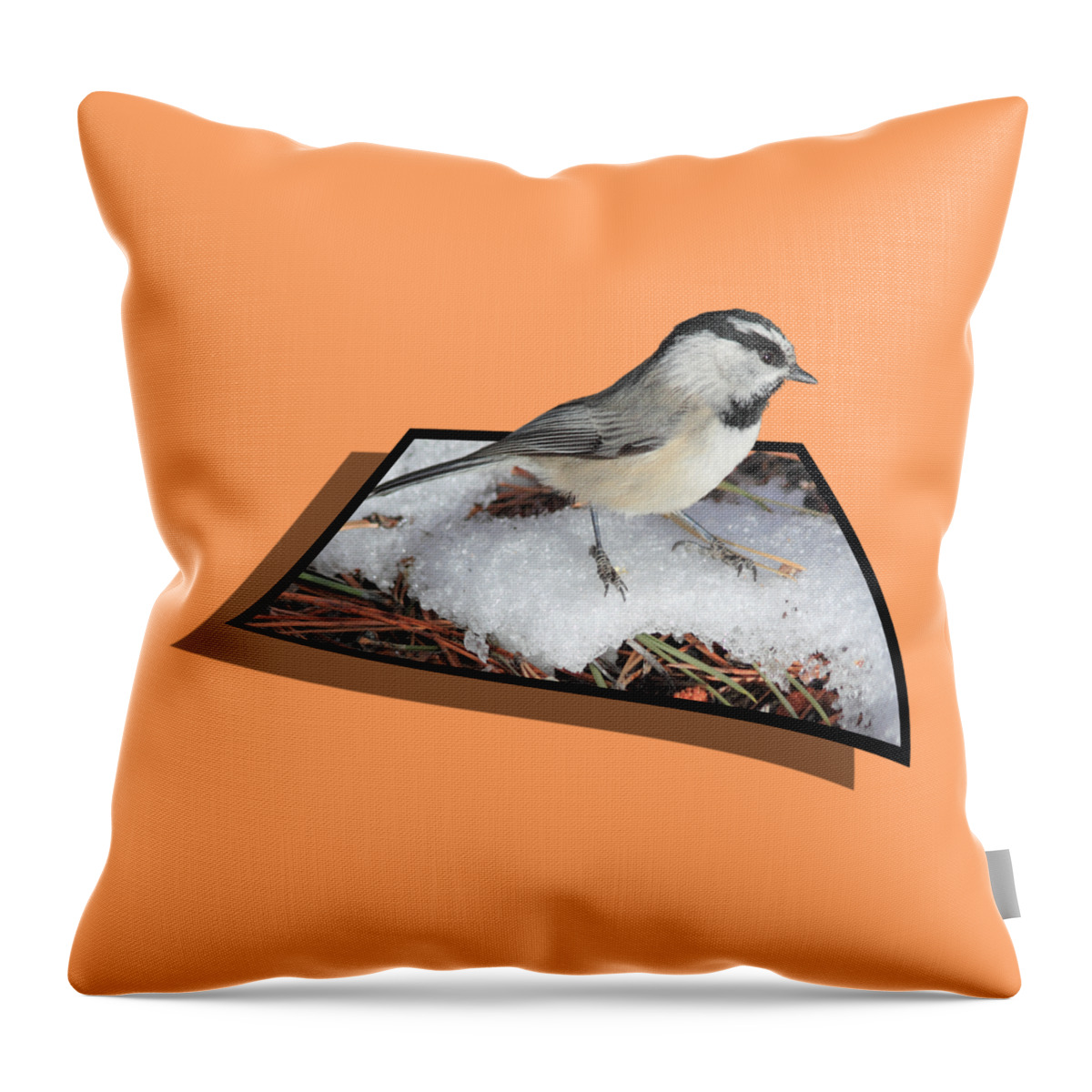 Chickadee Throw Pillow featuring the photograph Cold Feet by Shane Bechler