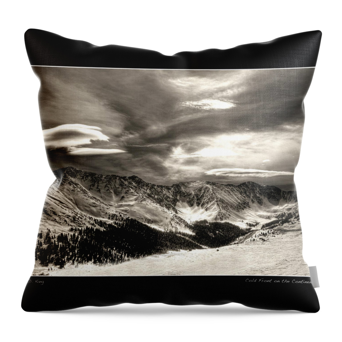  Throw Pillow featuring the photograph Cold Front over The Continental Divide Poster by Wayne King
