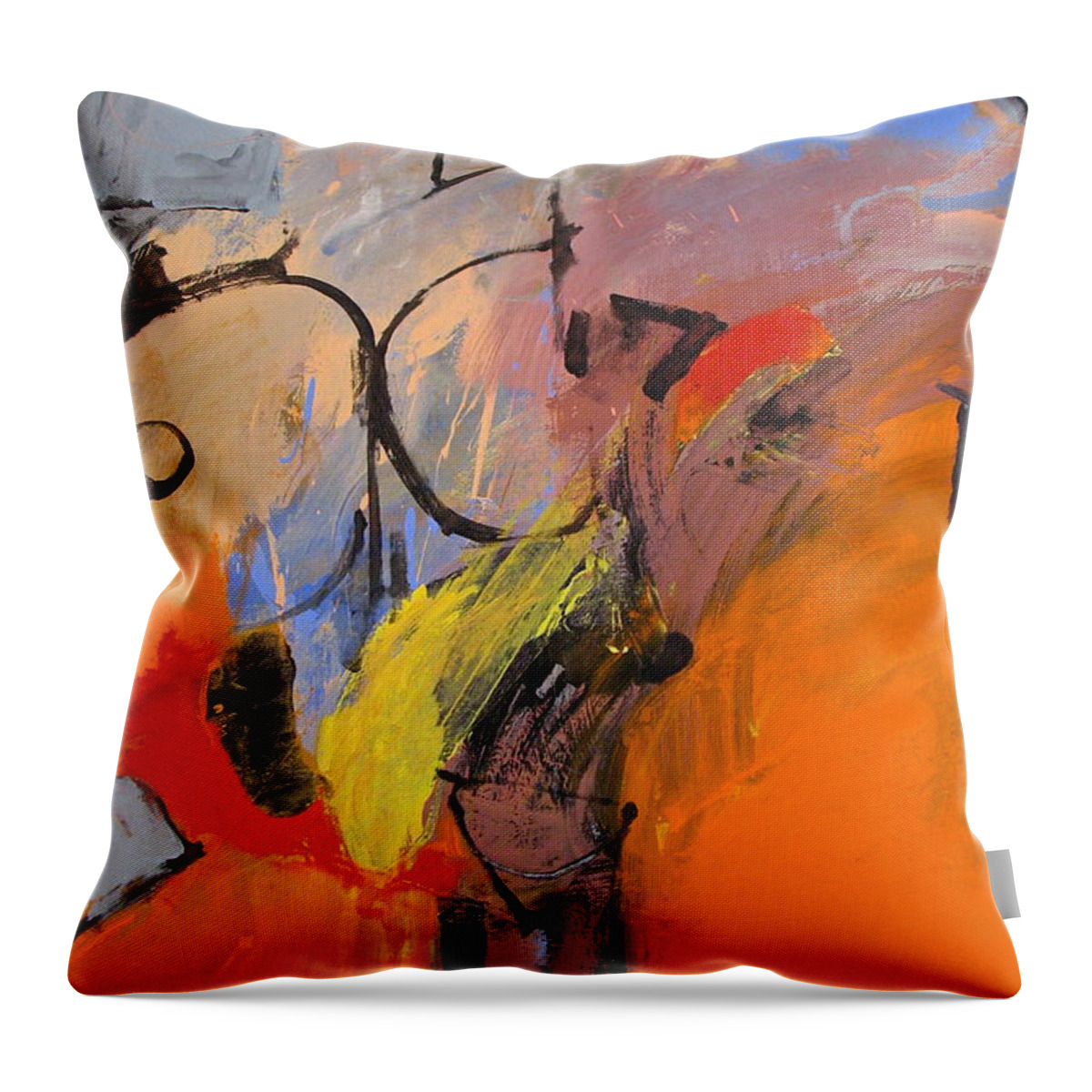 Abstract Painting Throw Pillow featuring the painting Cold Shoulder by Cliff Spohn
