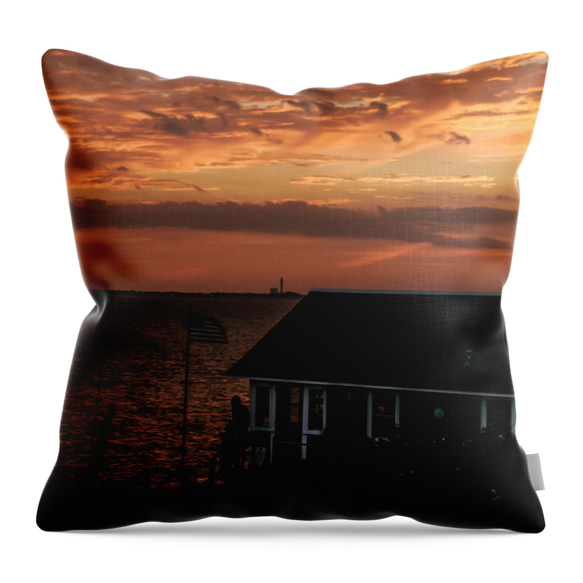 Bay Throw Pillow featuring the photograph Cold Storage Beach Sunset by Frank Winters