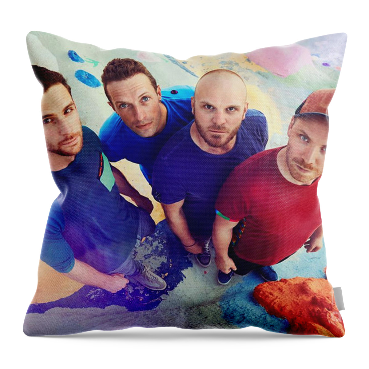 Coldplay Throw Pillow featuring the mixed media ColdPlay by Dee Ane