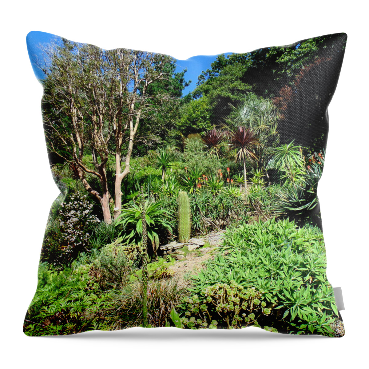 Coleton Fishacre Throw Pillow featuring the photograph Coleton Fisacre Gardens, Brixham, Devon by Mackenzie Moulton