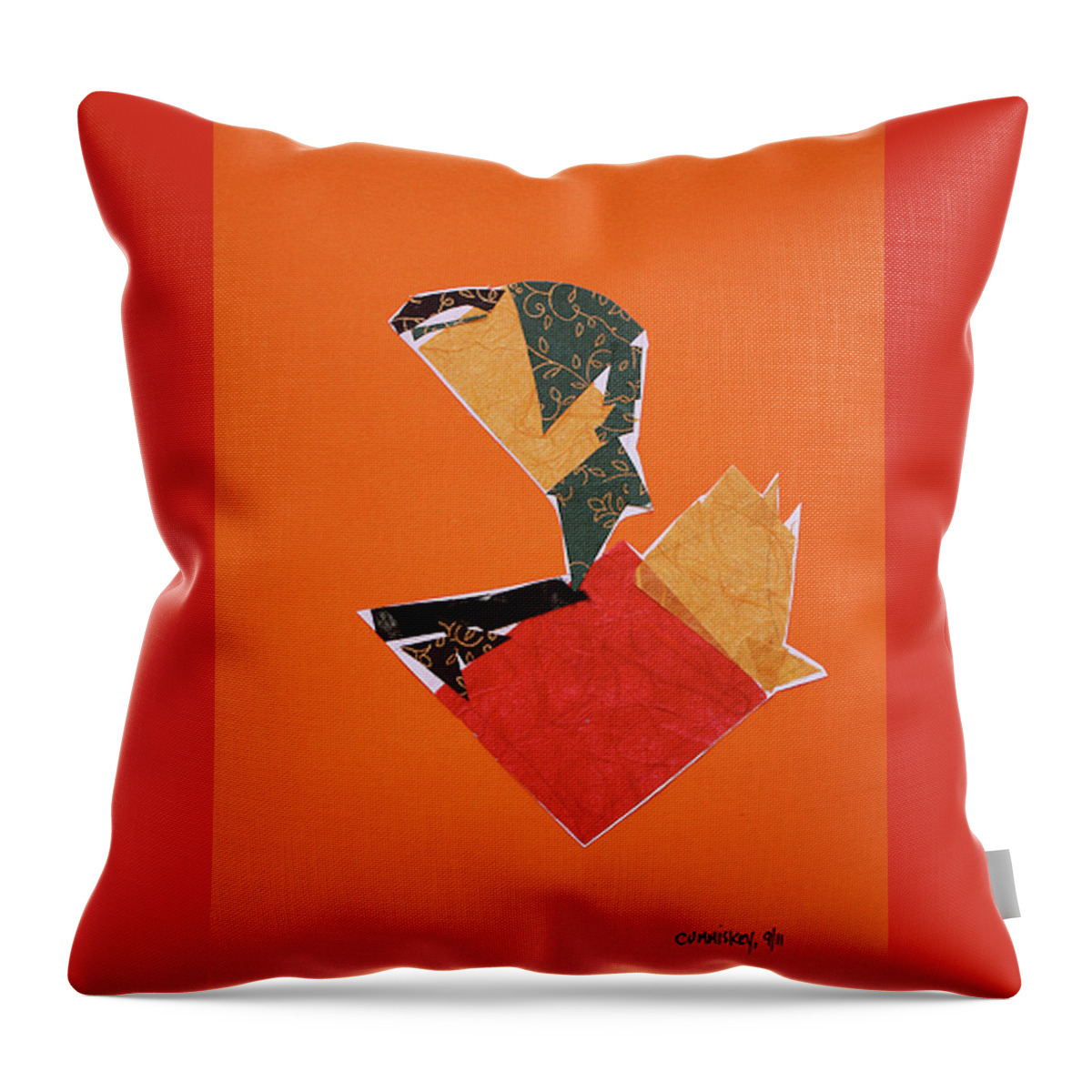 Cut Out Paper Throw Pillow featuring the drawing Collage # 2. by Roger Cummiskey