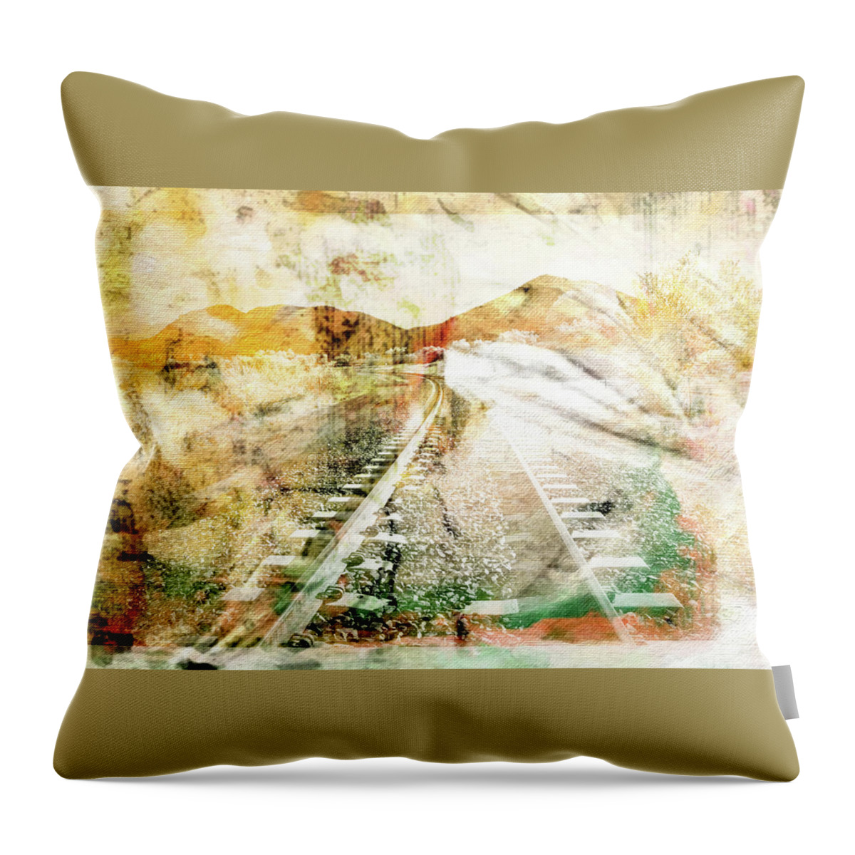 Copper Throw Pillow featuring the mixed media Collage 1 by Priscilla Huber