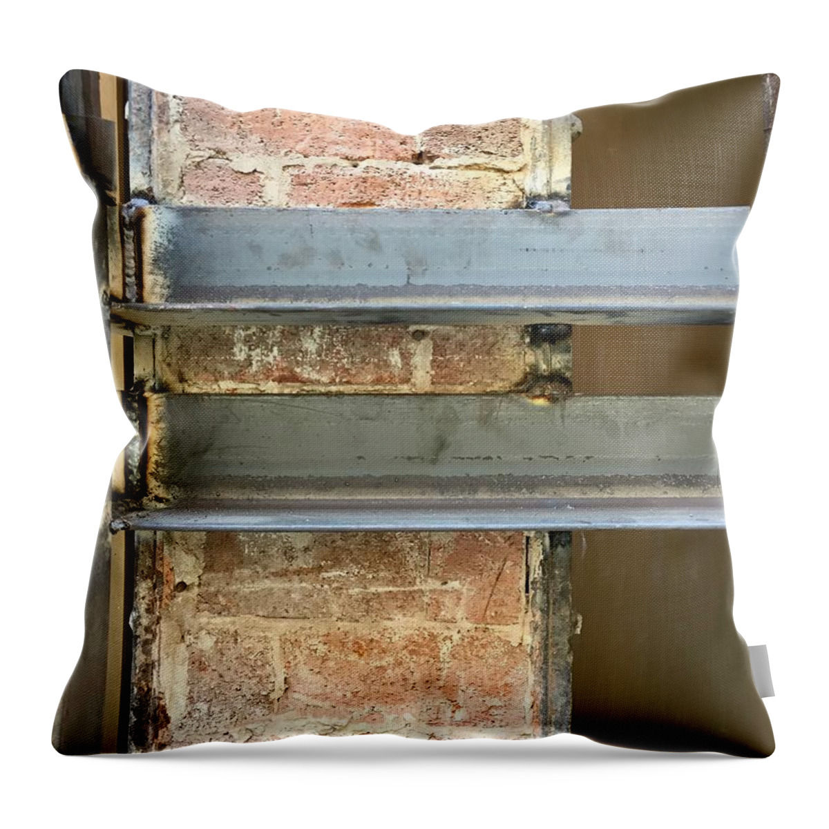 Brick Angle Iron Rough Throw Pillow featuring the photograph Collage Series 1-7 by J Doyne Miller