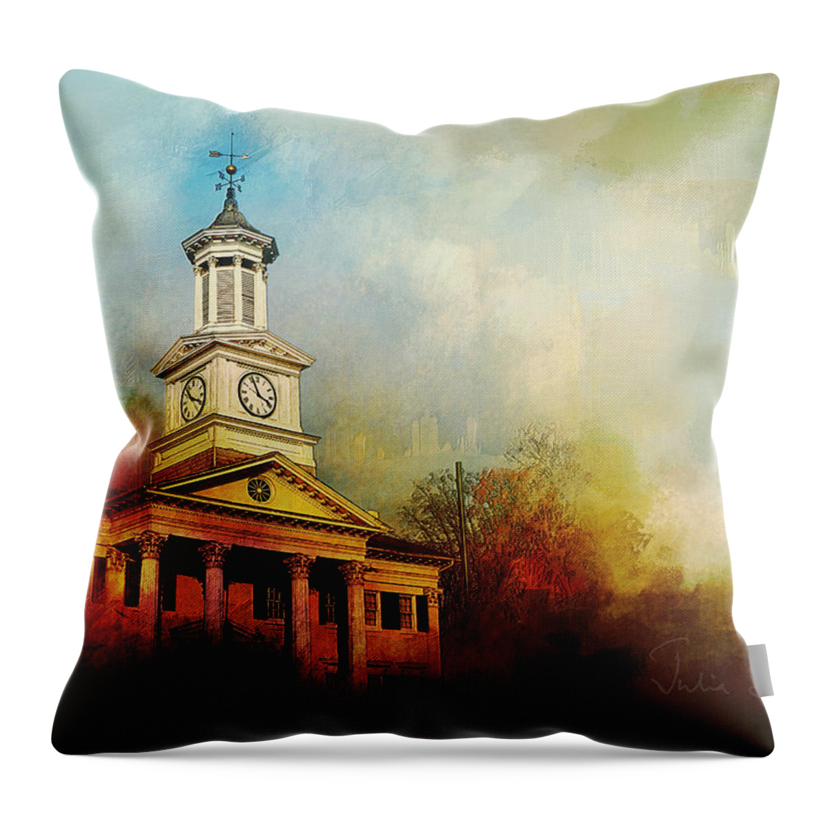 Julia Springer Throw Pillow featuring the photograph College Colors by Julia Springer