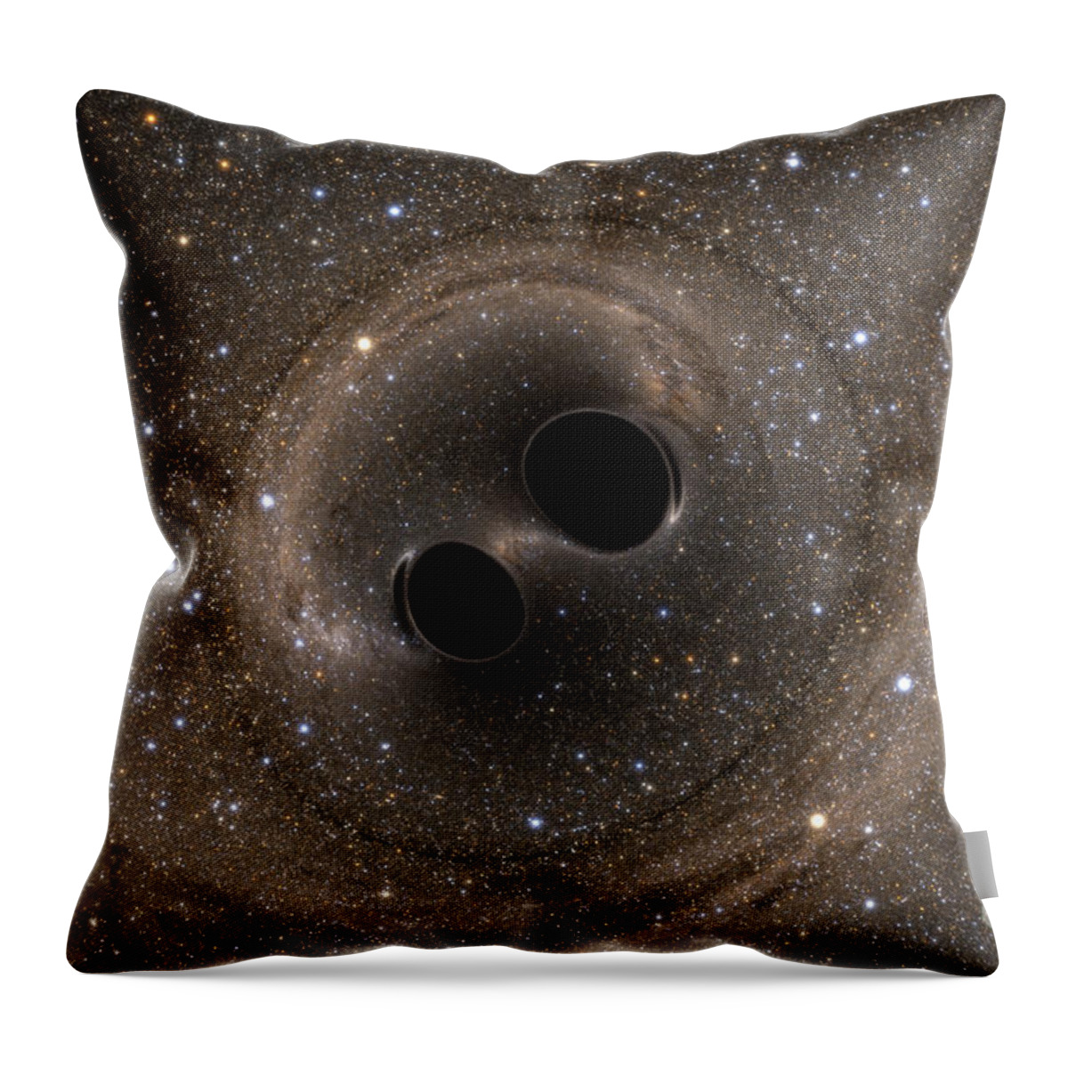 Science Throw Pillow featuring the photograph Colliding Black Holes Make Waves by Science Source