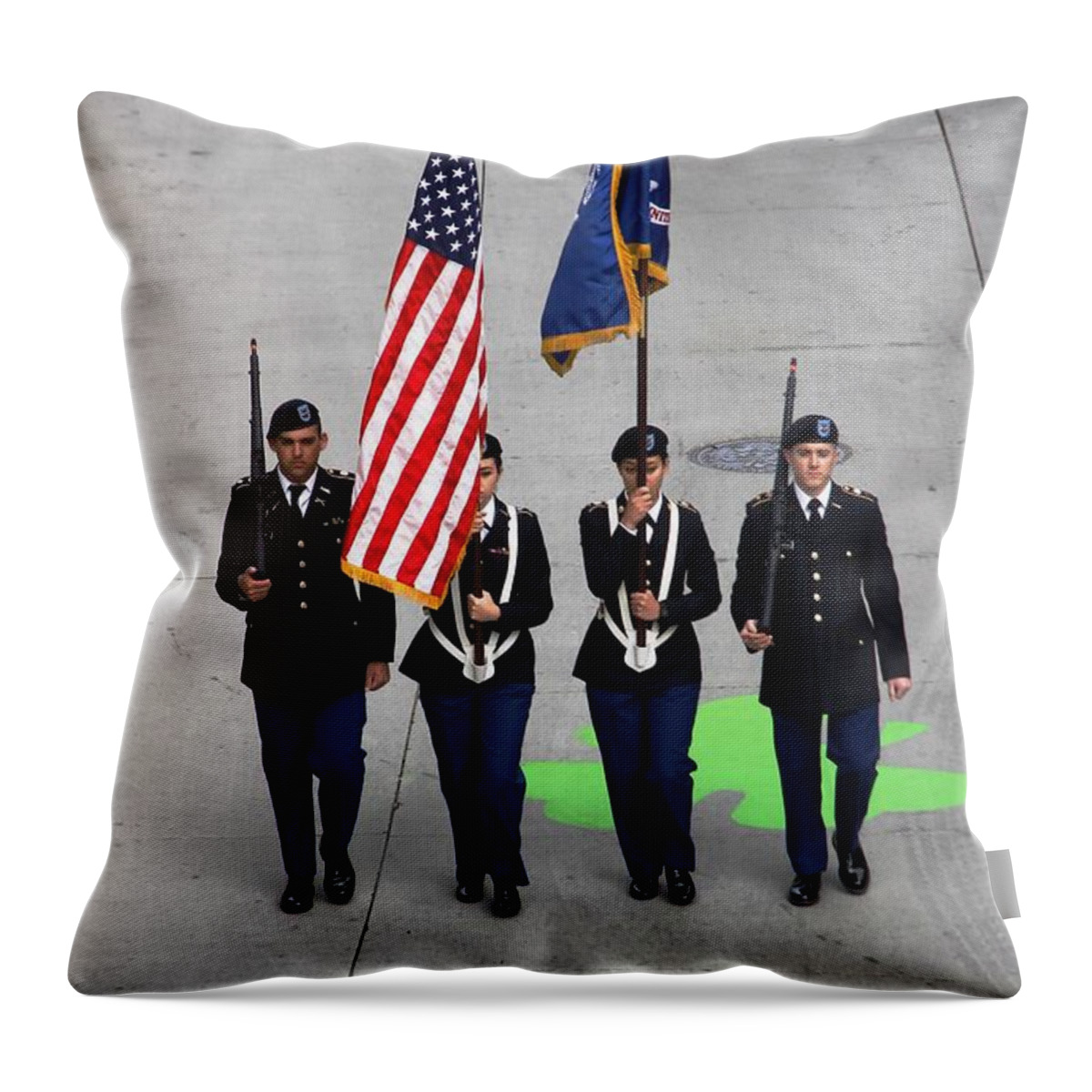Color Guard Throw Pillow featuring the photograph Color guard by Richard Lynch