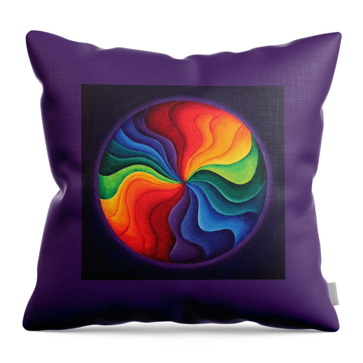 Mandala Throw Pillow featuring the painting Color joy by Erik Grind