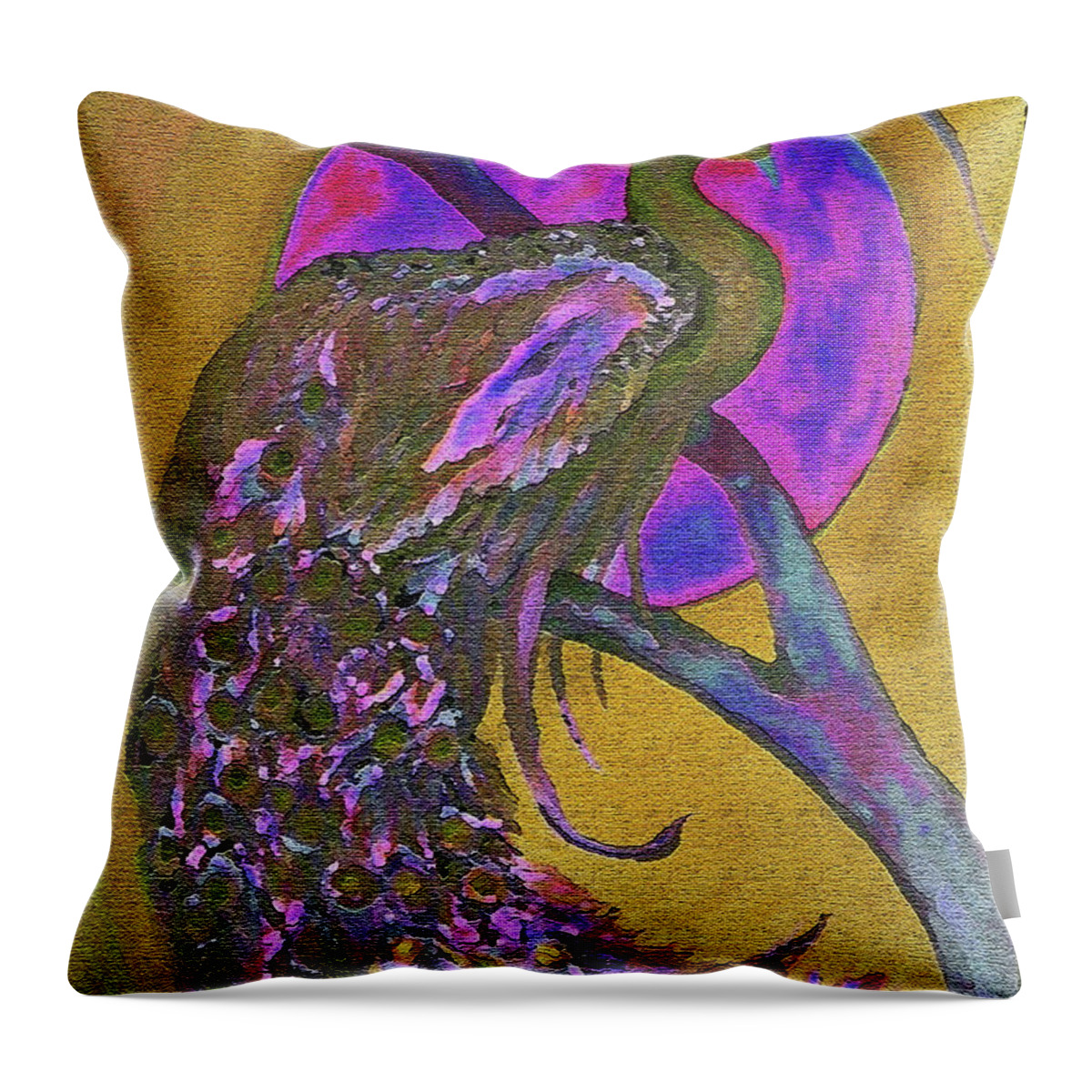 Pink And Blue Moon Throw Pillow featuring the painting Color Of Pink by Virginia Bond