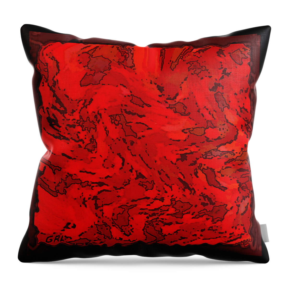 Color Throw Pillow featuring the painting Color Of Red Vi I Contemporary Digital Art by G Linsenmayer