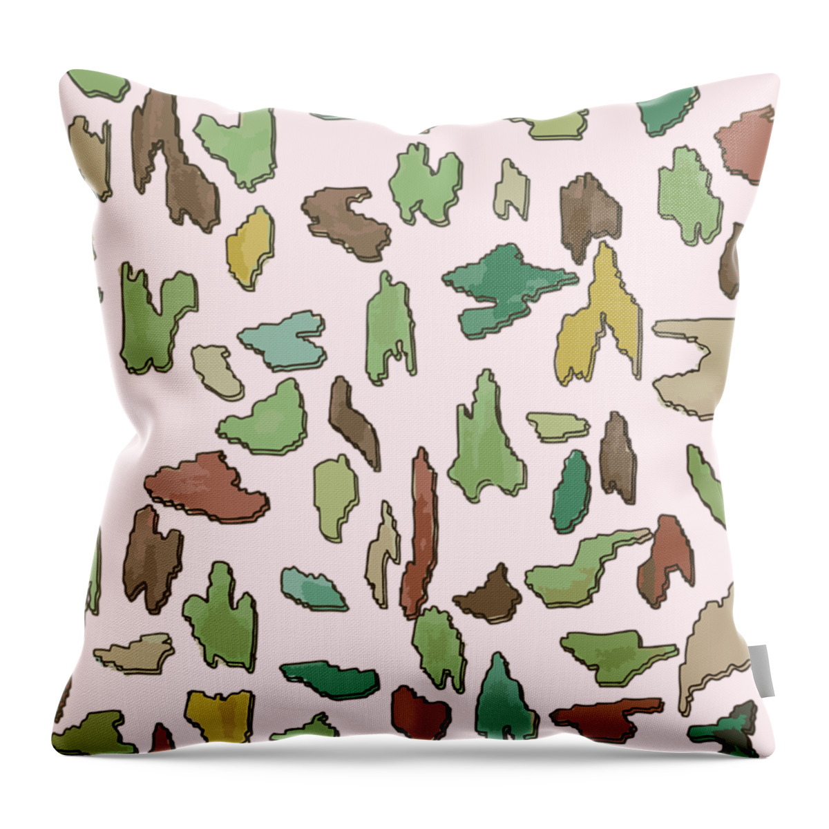 Pattern Throw Pillow featuring the digital art Color Pattern 3d by Cortney Herron