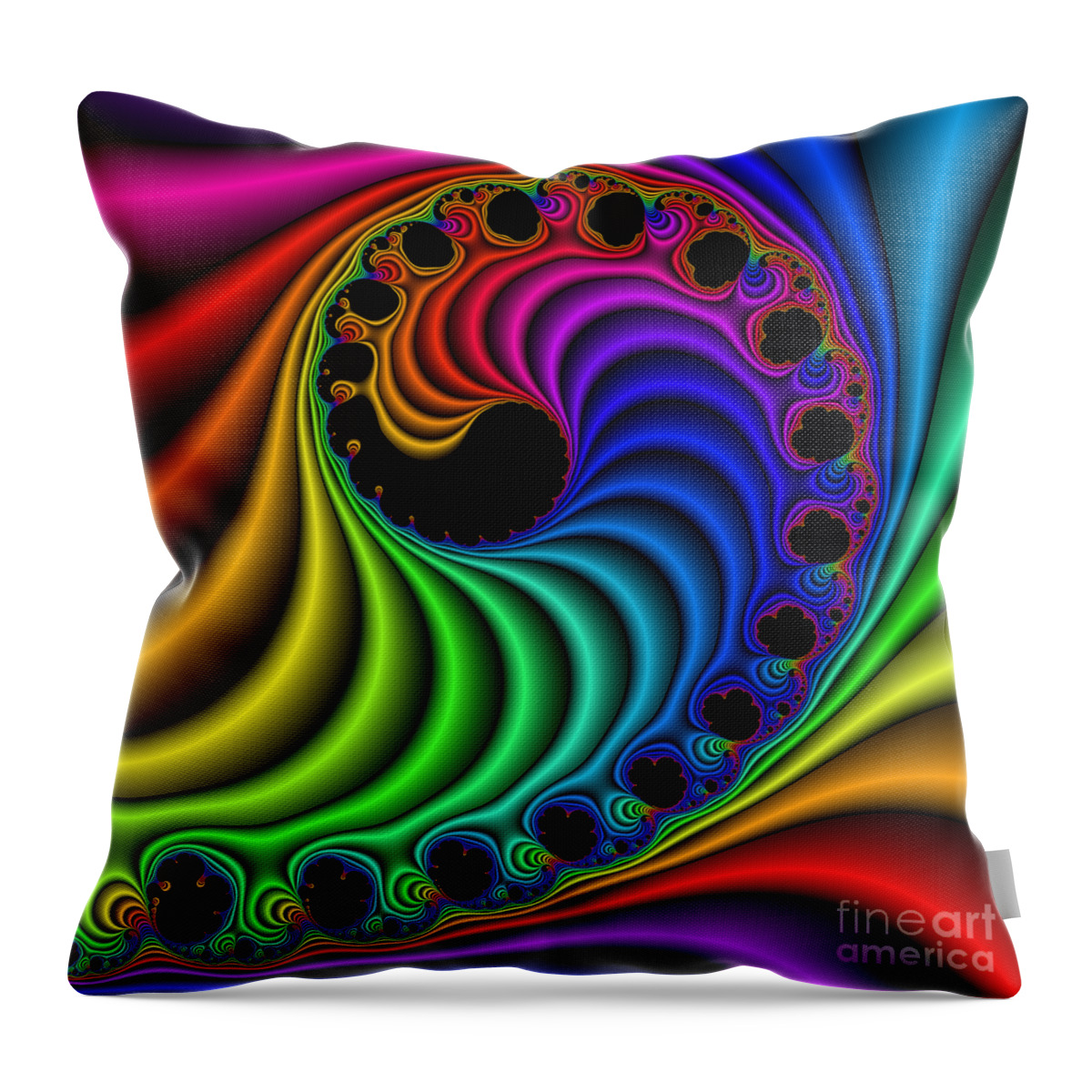 Abstract Throw Pillow featuring the digital art Color Ribs 116 by Rolf Bertram