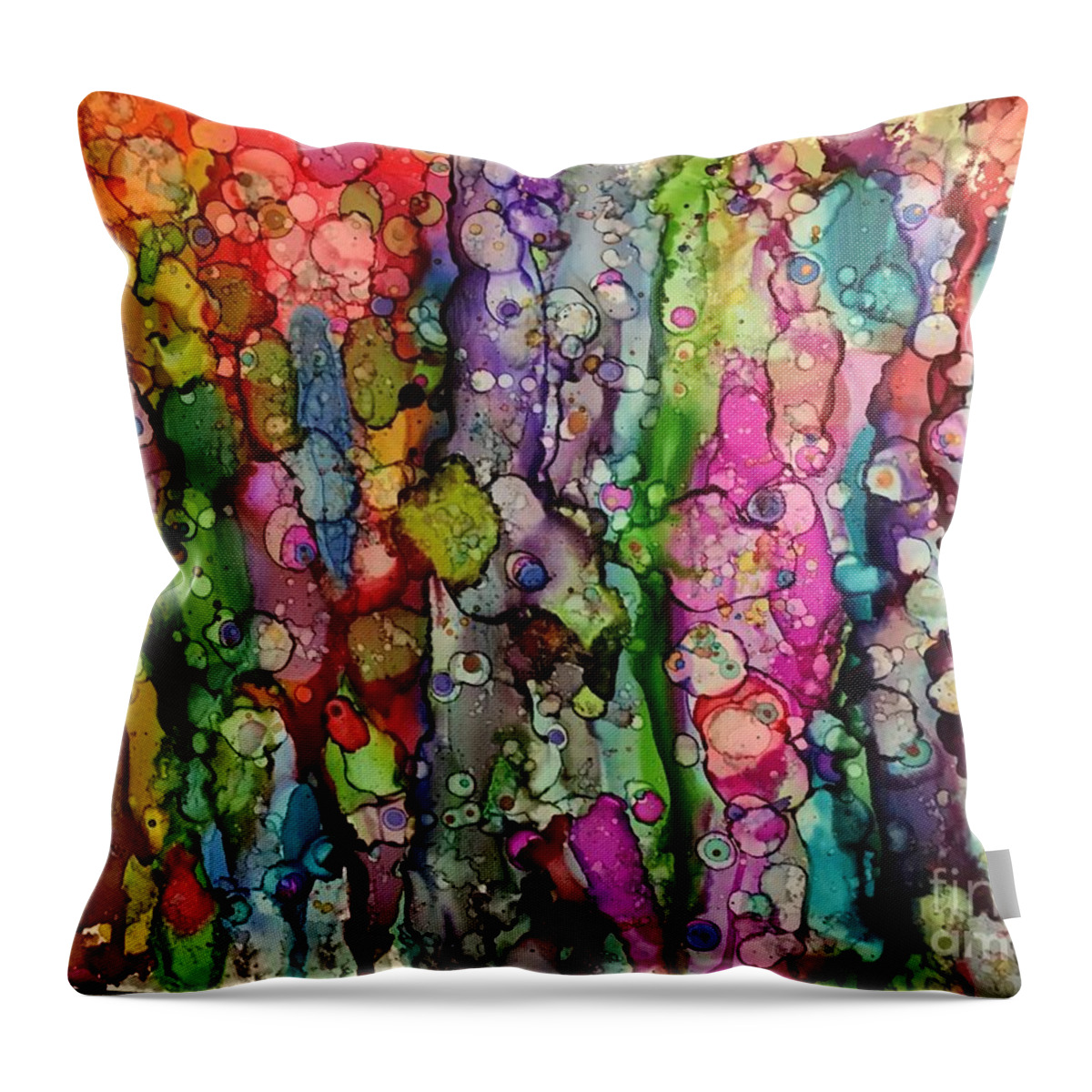 Abstract Painting Throw Pillow featuring the painting Color Splash Delight by Nancy Koehler