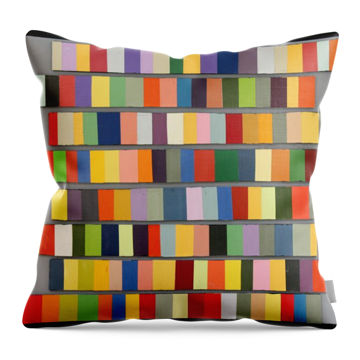 Collages By Paul Meinerth Throw Pillow featuring the relief Color Strips by Paul Meinerth
