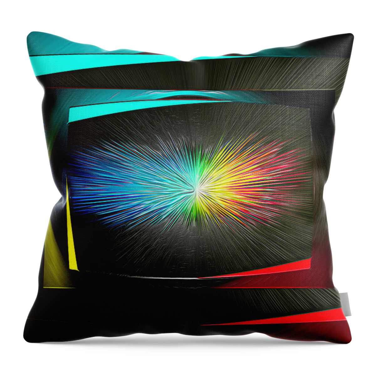 Abstract Art Throw Pillow featuring the digital art Color TV by Joe Paradis