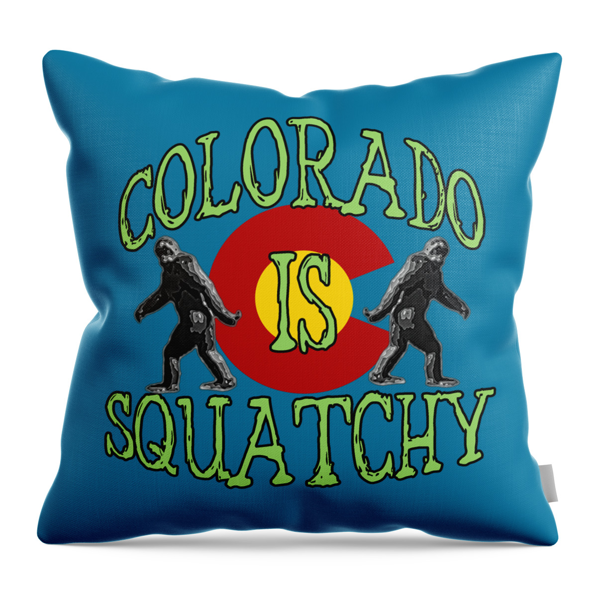 Colorado Throw Pillow featuring the digital art Colorado Is Squatchy by David G Paul