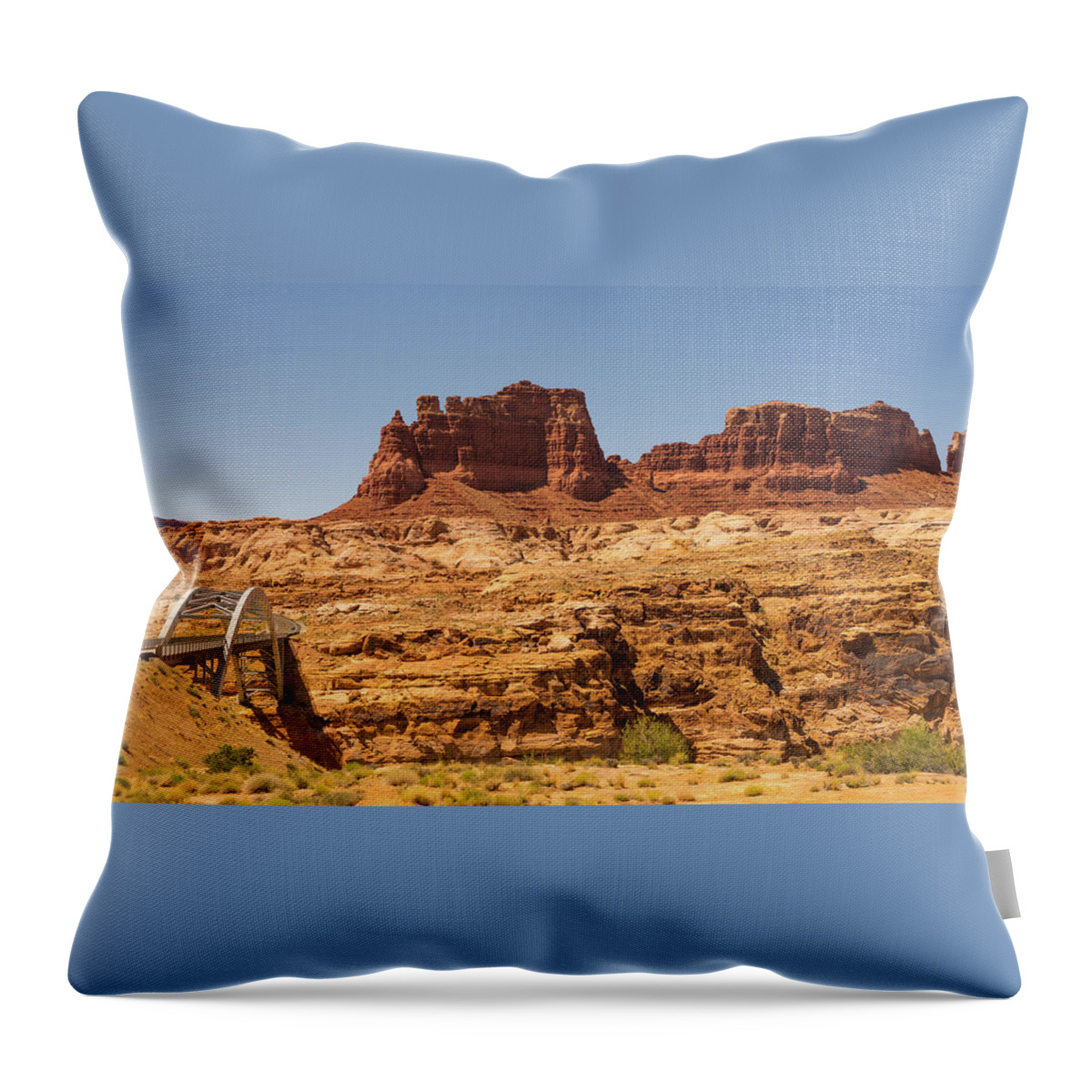 Utah Throw Pillow featuring the photograph Colorado River Bridge Glen Canyon National Recreation Area by Lawrence S Richardson Jr