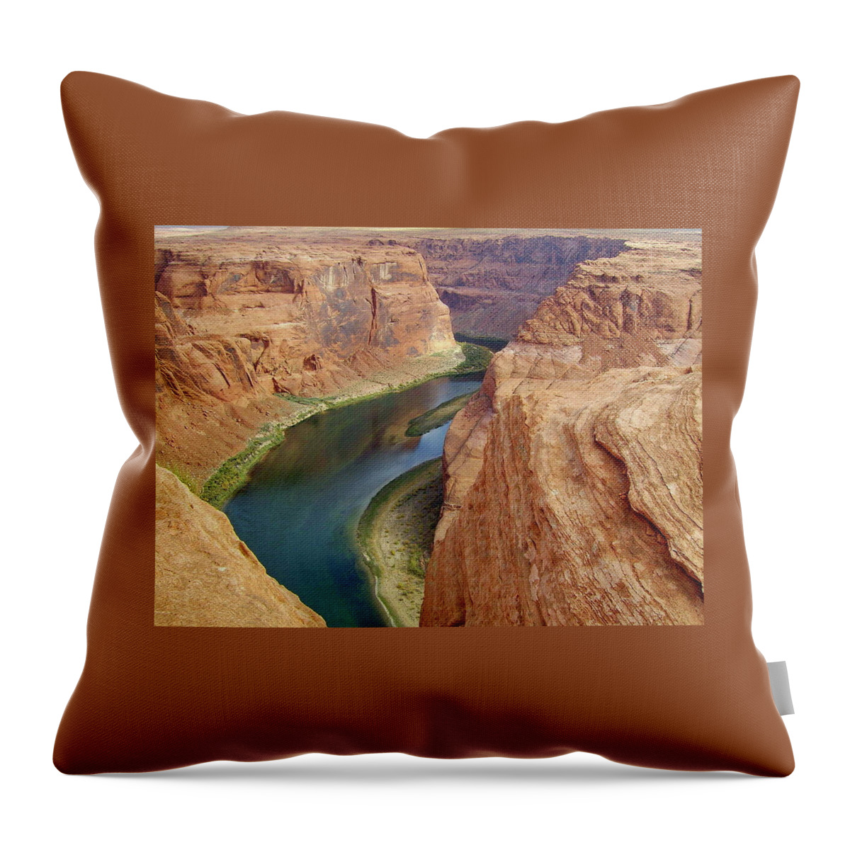 Colorado River Throw Pillow featuring the photograph Colorado River Horseshoe Bend by Lyuba Filatova