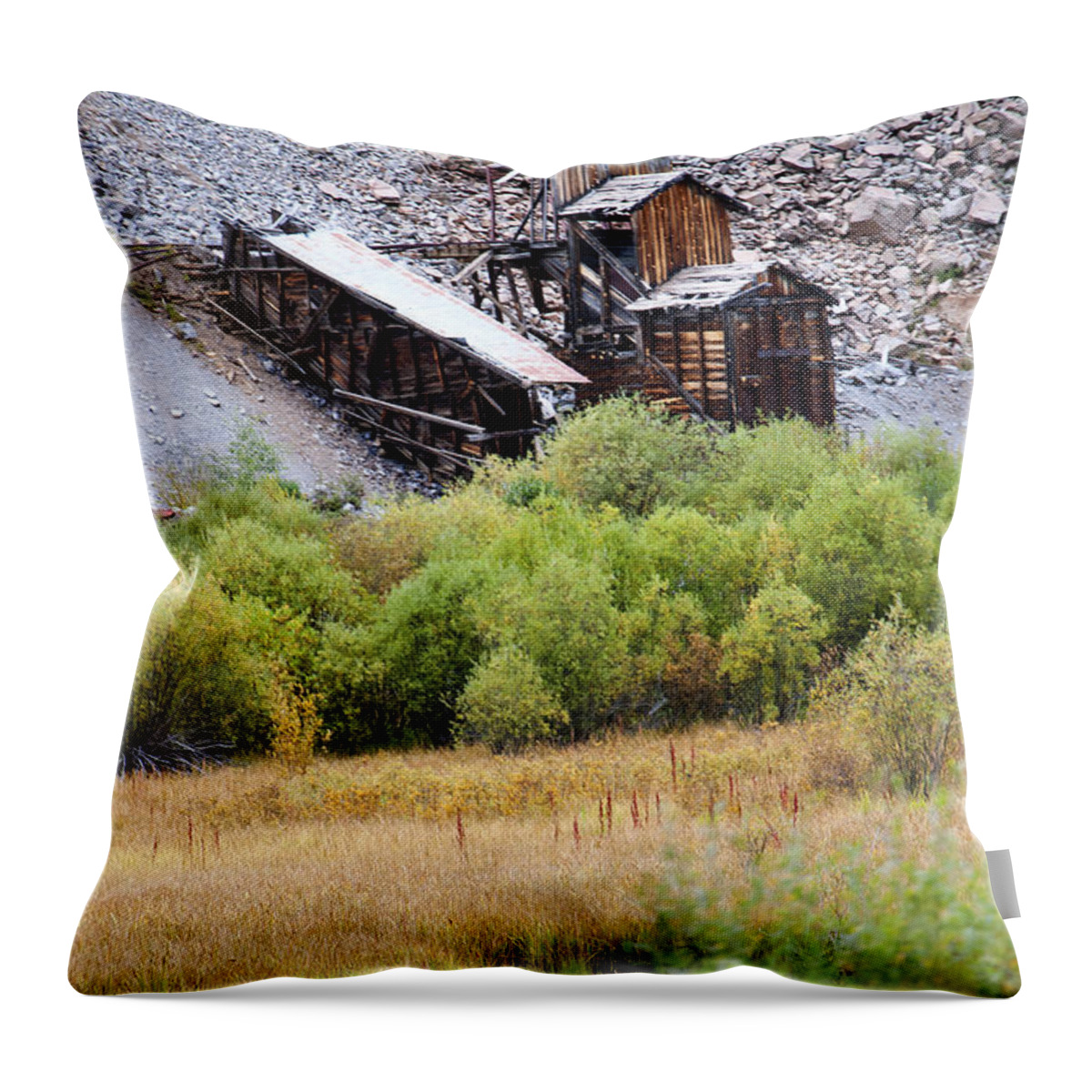 Durango Throw Pillow featuring the photograph Colorado Silver Mine by Brenda Kean