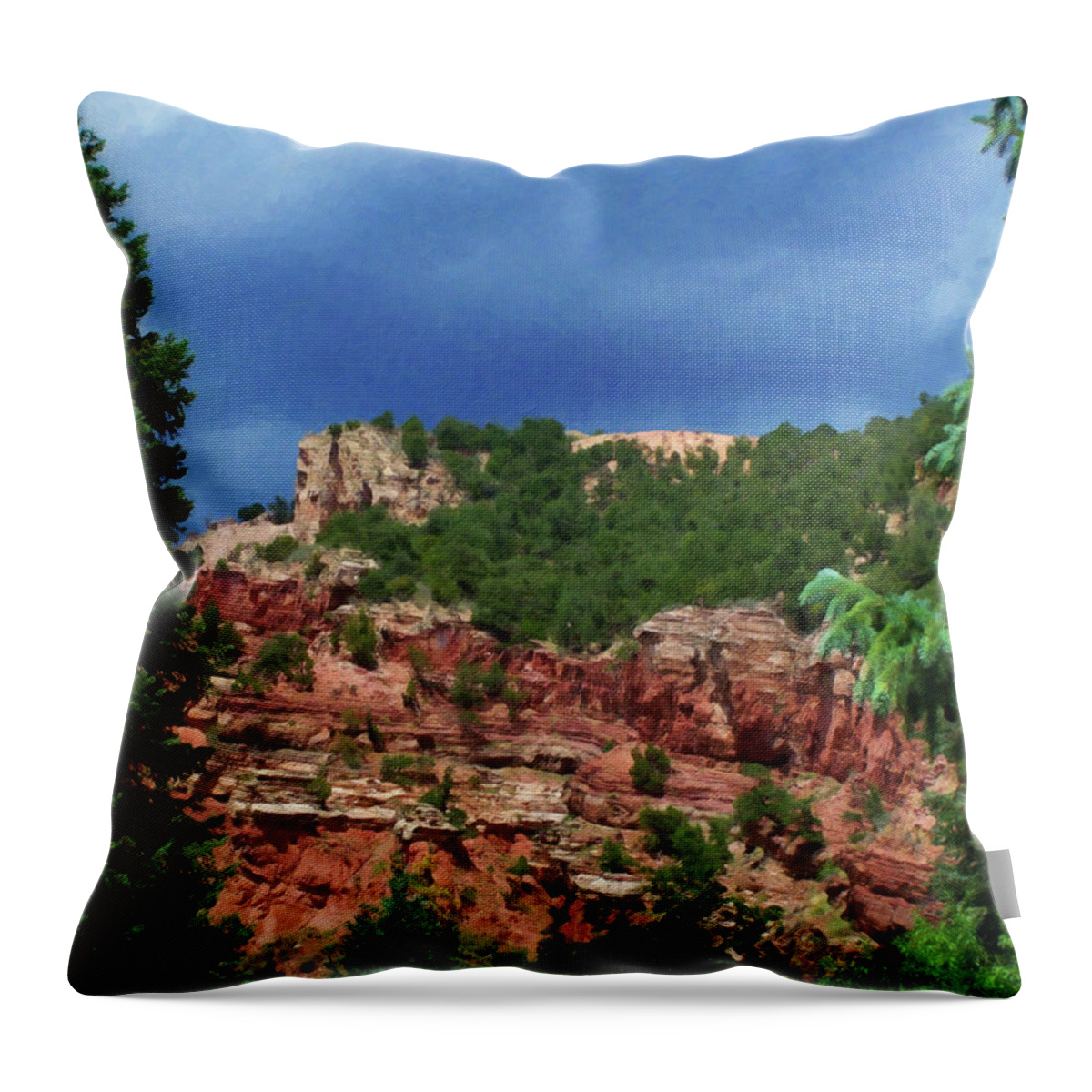 Home Decor Throw Pillow featuring the painting Colorado Springs area Digital Oil #05 by Flees Photos