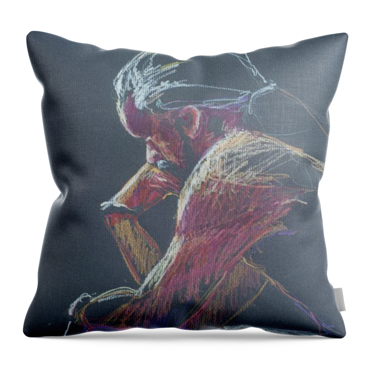  Throw Pillow featuring the painting Colored Pencil Sketch by Barbara Pease