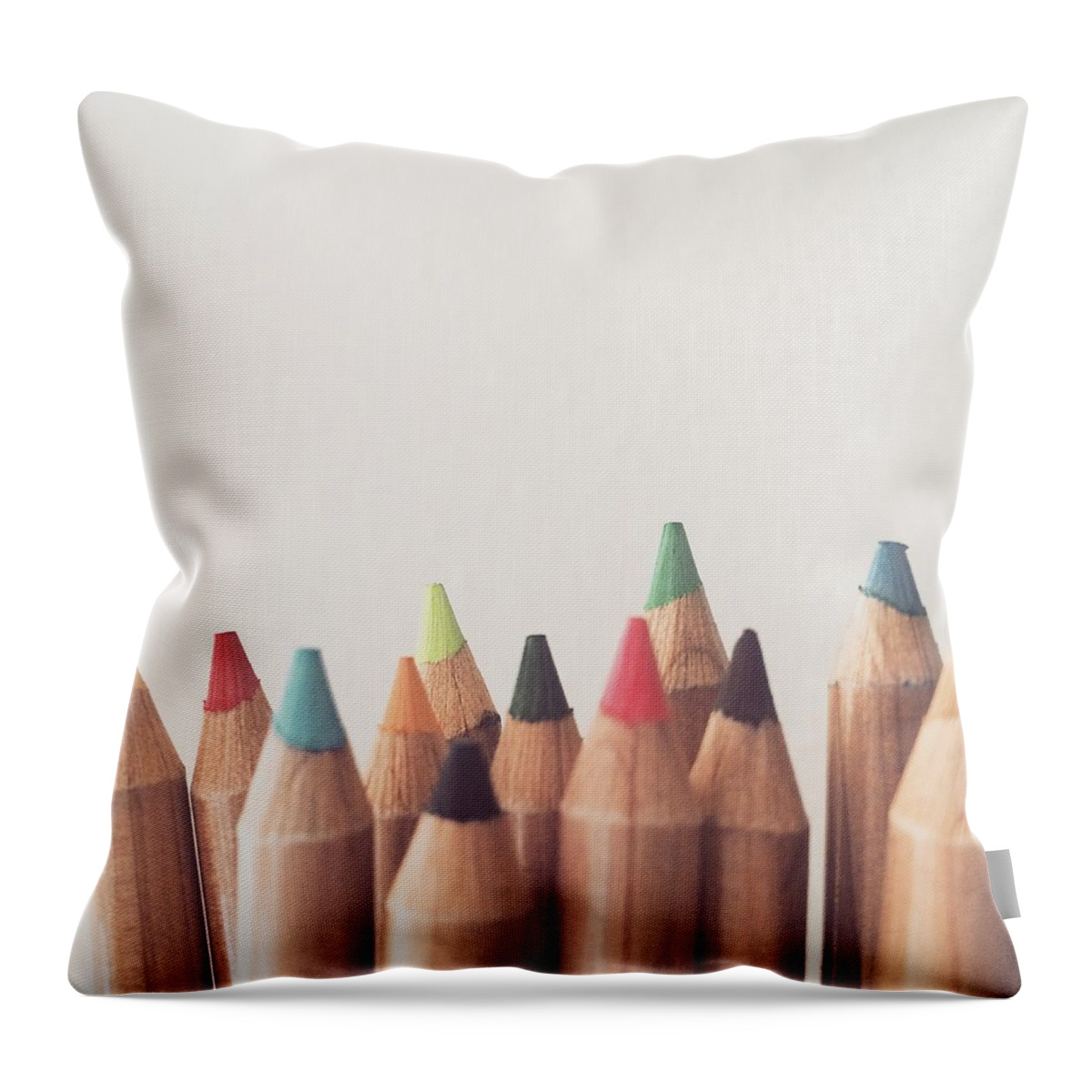 Colored Pencils Throw Pillow featuring the photograph Colored Pencils by Cortney Herron