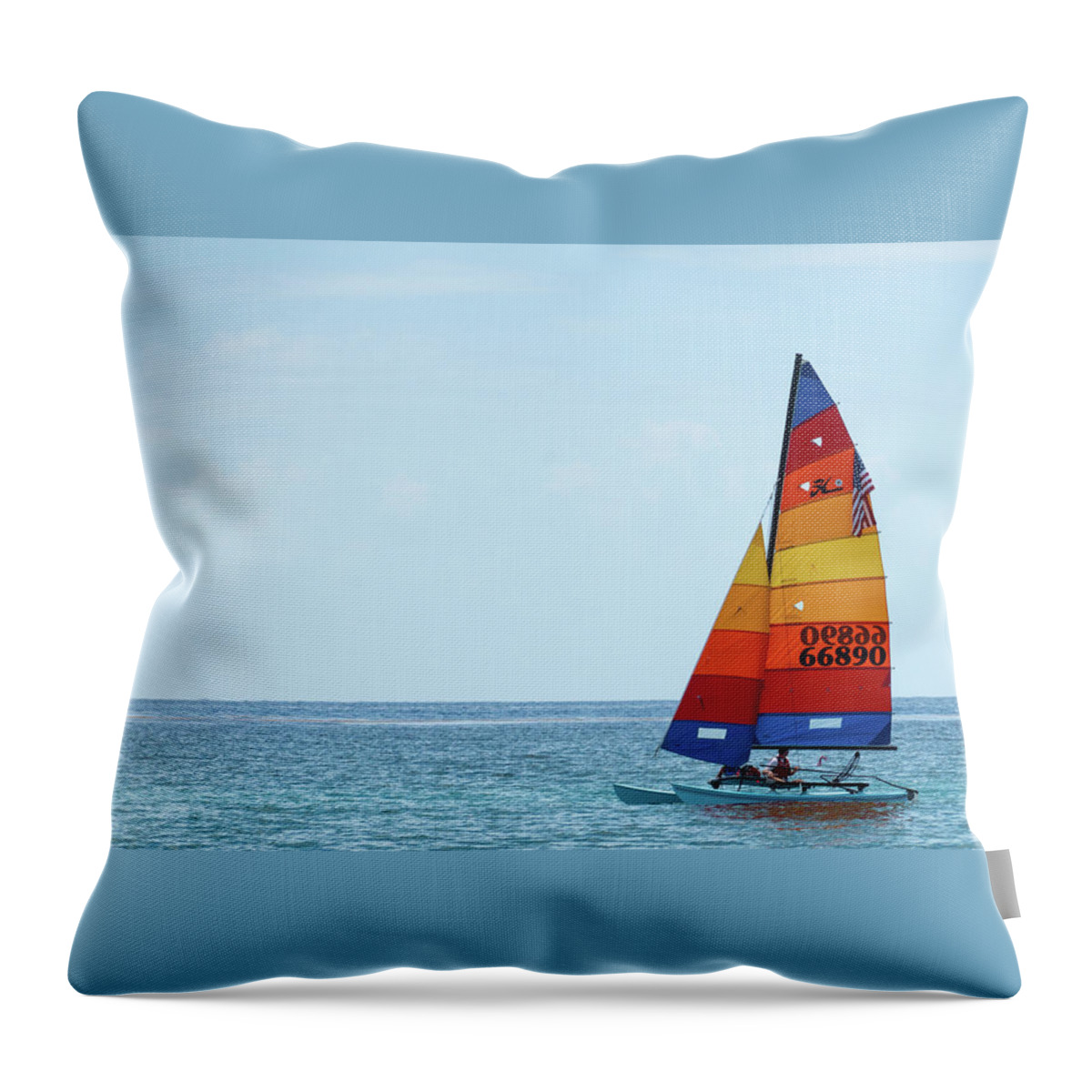 Florida Throw Pillow featuring the photograph Colorful Catamaran 5 Delray Beach Florida by Lawrence S Richardson Jr