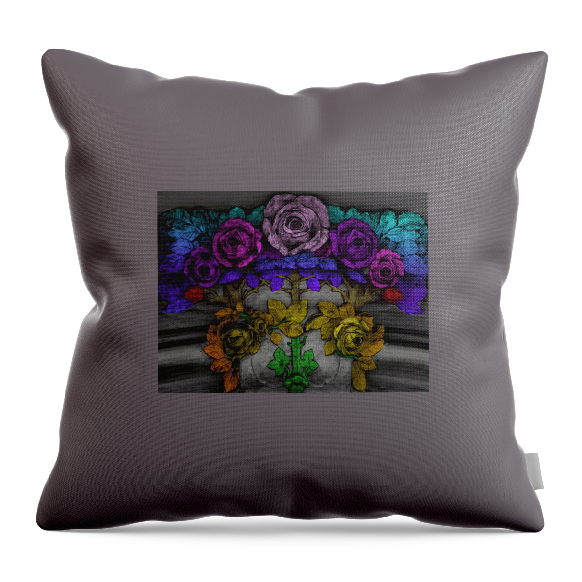 Color Throw Pillow featuring the photograph Colorful flowers by Emme Pons