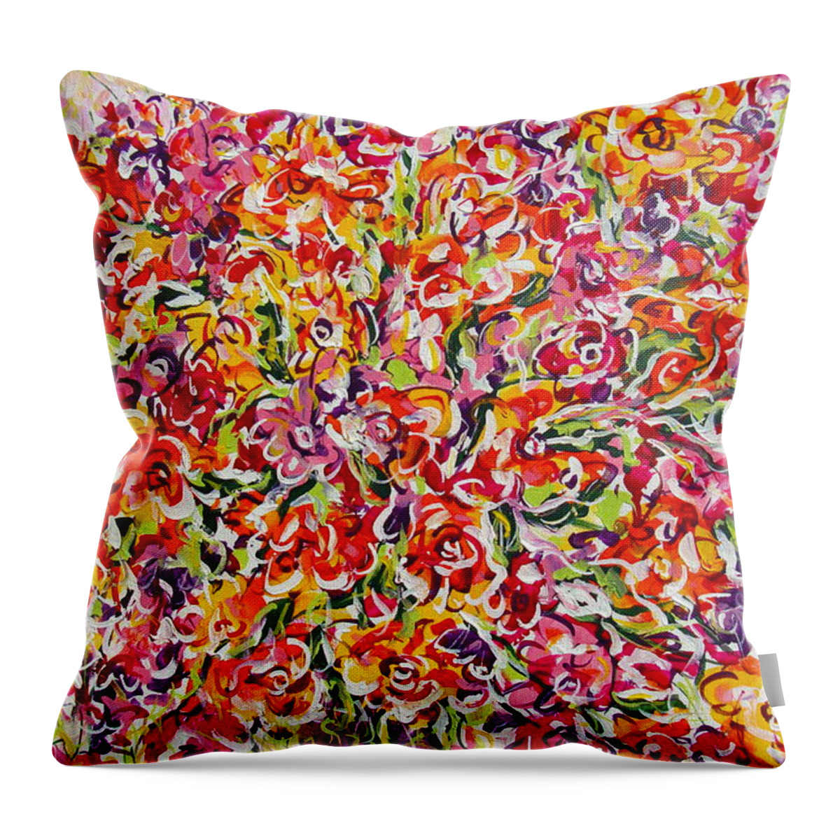 Framed Prints Throw Pillow featuring the painting Colorful Organza by Natalie Holland