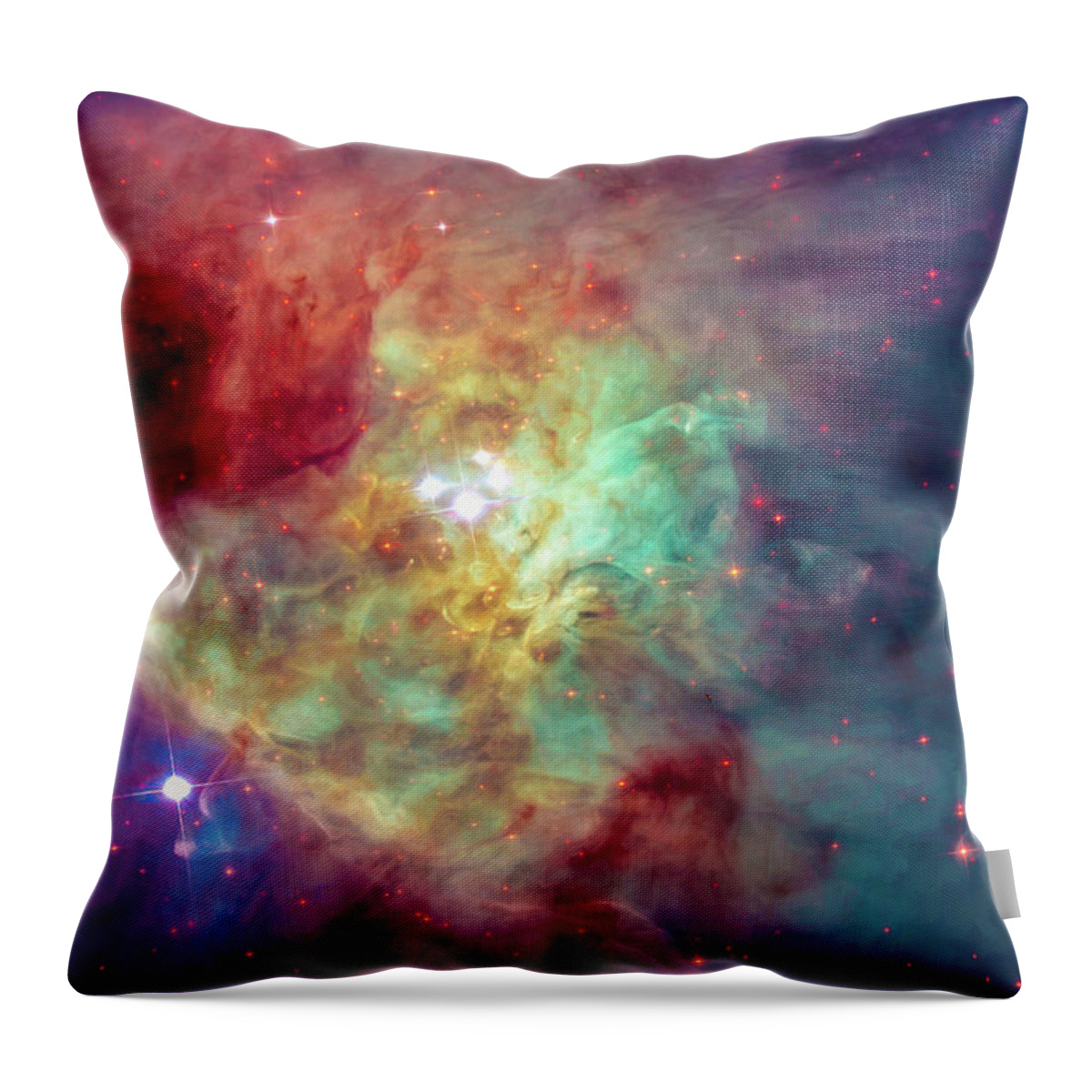 Space Throw Pillow featuring the photograph Colorful Orion Nebula Space Image by Matthias Hauser