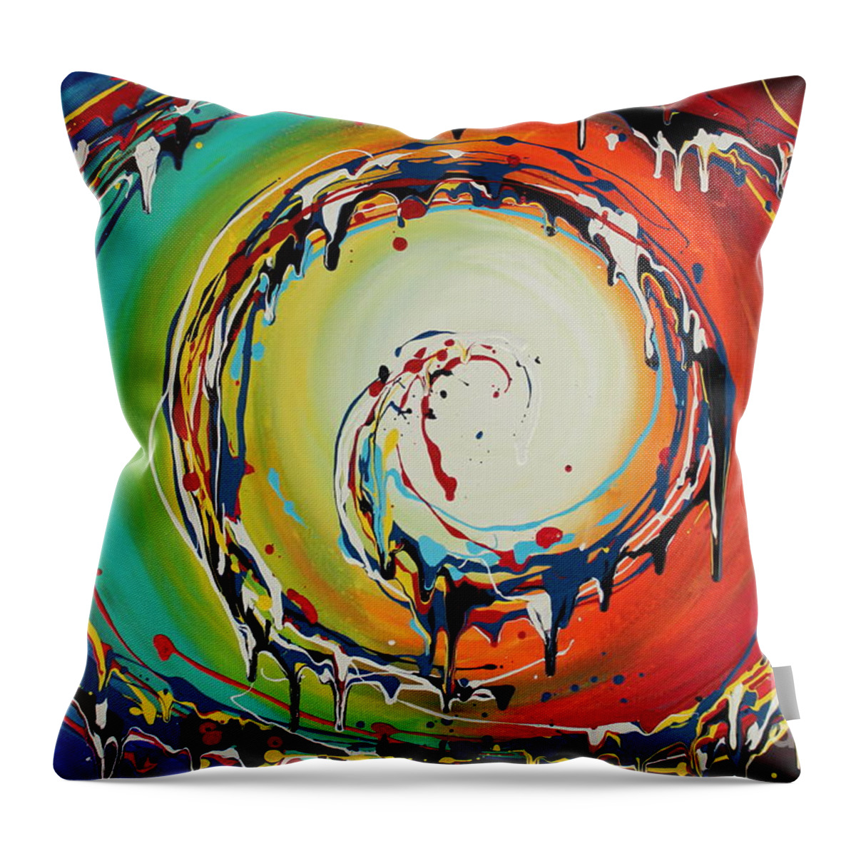 Swirl Throw Pillow featuring the painting Colorful Swirls by Preethi Mathialagan