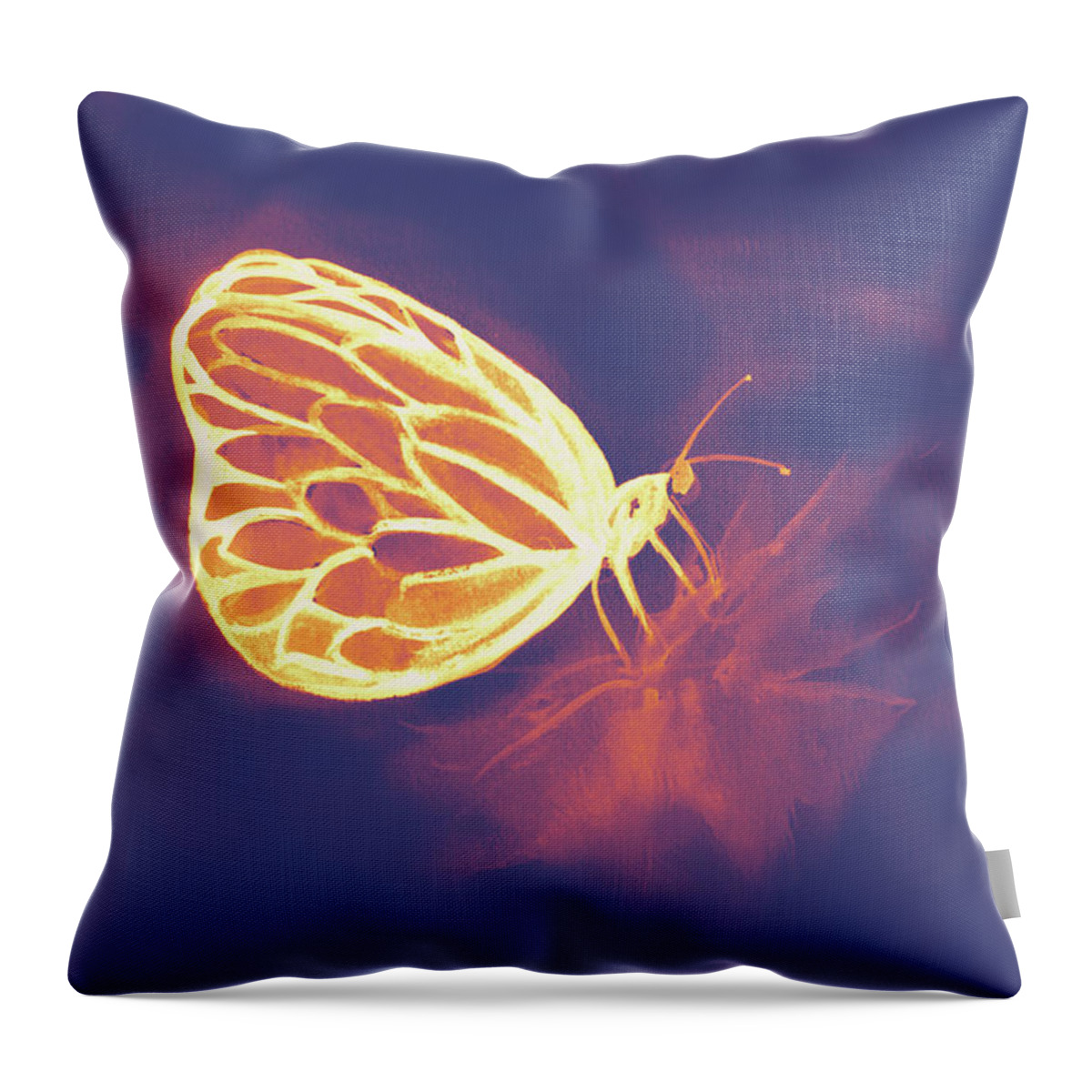 Butterfly Throw Pillow featuring the painting Colorful watercolor of butterfly by Oana Unciuleanu