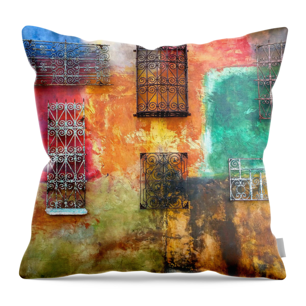 Colorful Art Throw Pillow featuring the photograph Colorful window art by Haleh Mahbod